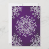 PAARSE EN SILVER INDIAN STYLE WEDDING INVITATION KAART (Achterkant)