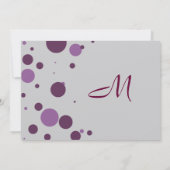 Paarse en Silver Polka Dot Wedding Uitnodiging (Achterkant)
