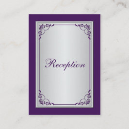 Paarse en Silver Scroll Receptie Behuizing Kaart