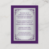 Paarse en Silver Scroll Receptie Behuizing Kaart (Achterkant)