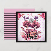 Paarse en  Suikerschedel Feestdagenkaart (Voorkant / Achterkant)