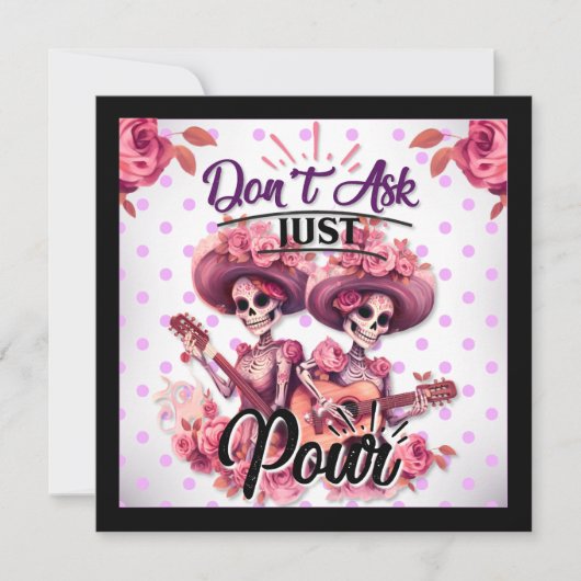 Paarse en  Suikerschedel Feestdagenkaart (Voorkant)