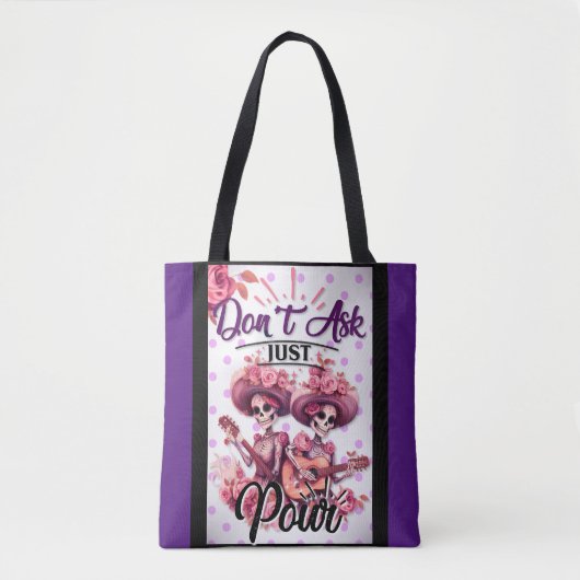 Paarse en Suikerschedel Tote Bag (Voorkant)
