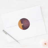 Paarse en Tangerine 1.5"Diameter Ronde Sticker (Envelop)