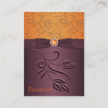 Paarse en Tangerine Floral Enclosure Kaart