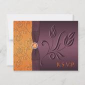 Paarse en Tangerine RSVP-kaart RSVP Kaartje (Voorkant)