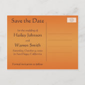 Paarse en Tangerine Save the Date Kaart (Achterkant)