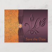 Paarse en Tangerine Save the Date Kaart (Voorkant)