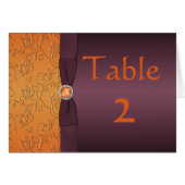 Paarse en Tangerine-tafelkaart (Voorkant Horizontaal)