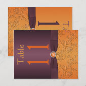 Paarse en Tangerine Tafelnummer Briefkaart (Voorkant / Achterkant)