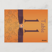 Paarse en Tangerine Tafelnummer Briefkaart (Achterkant)