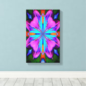 Paarse en turquoise Abstract Canvas Afdruk (Insitu (Houten vloer))