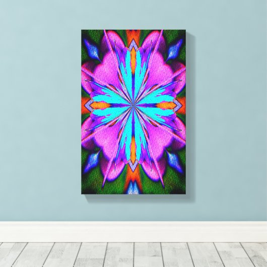 Paarse en turquoise Abstract Canvas Afdruk (Insitu (Houten vloer))