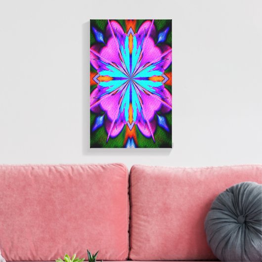 Paarse en turquoise Abstract Canvas Afdruk (Insitu (Woonkamer))