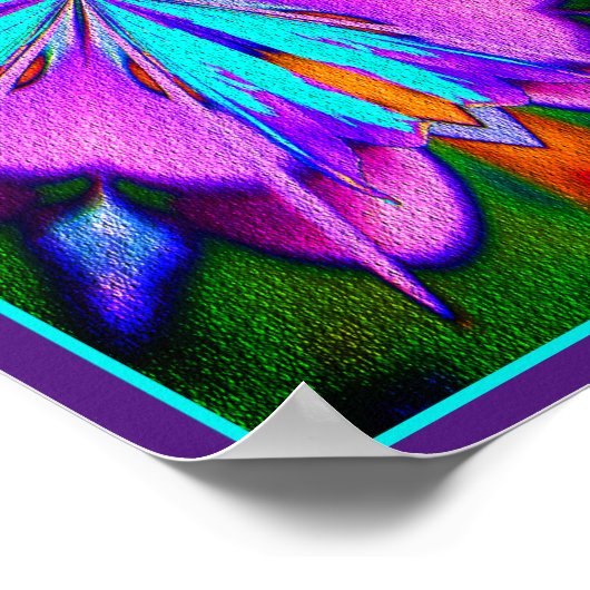 Paarse en turquoise Abstract Poster (Hoek)
