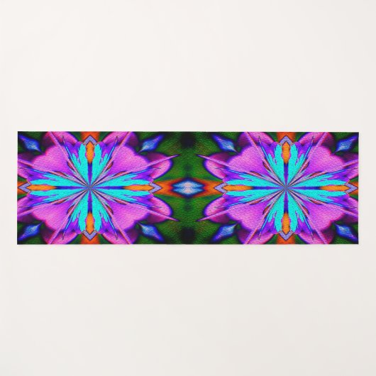 Paarse en turquoise Abstract Yogamat (Voorkant (horizontaal))