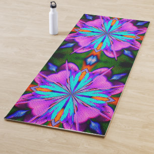 Paarse en turquoise Abstract Yogamat