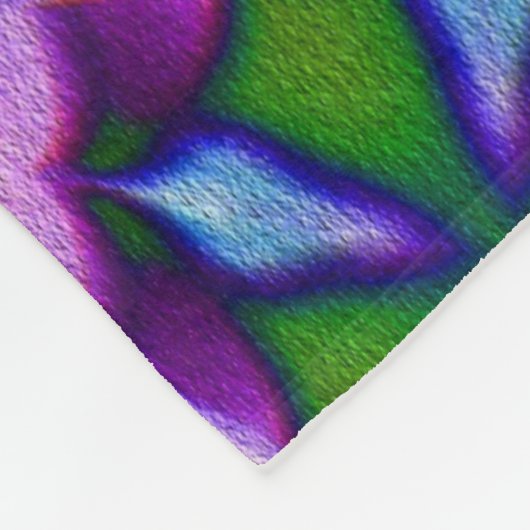 Paarse en turquoise Abstracte kunst Fleece Deken (Hoek)