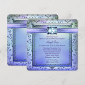 Paarse en turquoise Bat Mitzvah Kaart (Voorkant / Achterkant)