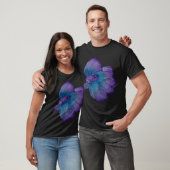 Paarse en turquoise betta t-shirt (Unisex)