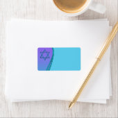 Paarse en turquoise blauwe Ster van David adreslab Etiket (Insitu)