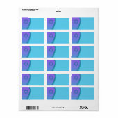 Paarse en turquoise blauwe Ster van David adreslab Etiket (Full Sheet)