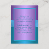 Paarse en Turquoise Bloemen Bruiloft Behuizing Kaa Informatiekaartje (Achterkant)