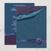 Paarse en turquoise bloemige bruidsmeerverzoekinge kaart (Voorkant / Achterkant)