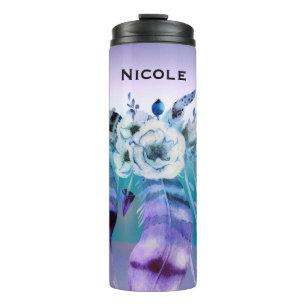 Paarse en turquoise droomvanger boho chic rustiek thermosbeker