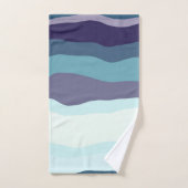 Paarse en turquoise golvende strepen bad handdoek (Handdoek)