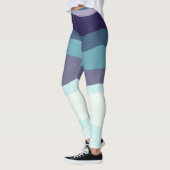 Paarse en turquoise golvende strepen leggings (Links)