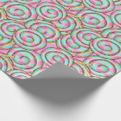 Paarse en turquoise hele dag Suckers Verjaardag Cadeaupapier (Hoek)