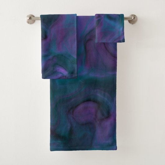 paarse en turquoise Marmer abstract Bad Handdoek (Insitu)