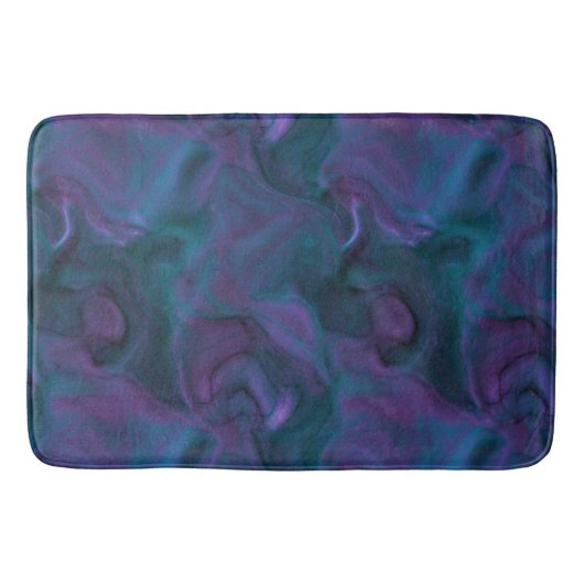 paarse en turquoise Marmer abstract Badmat (Voorkant)
