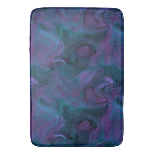 paarse en turquoise Marmer abstract Badmat (Voorkant Verticaal)