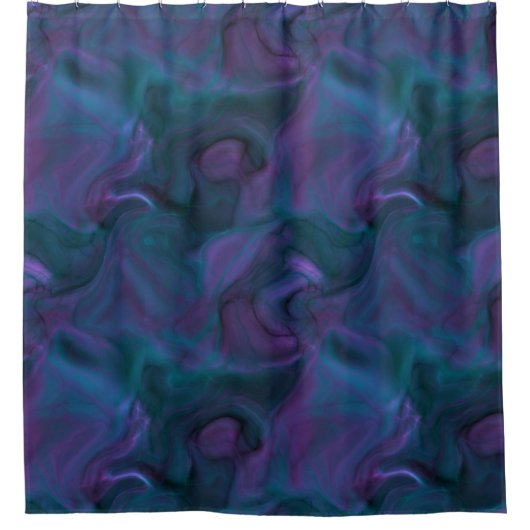 paarse en turquoise Marmer abstract Douchegordijn (Voorkant)