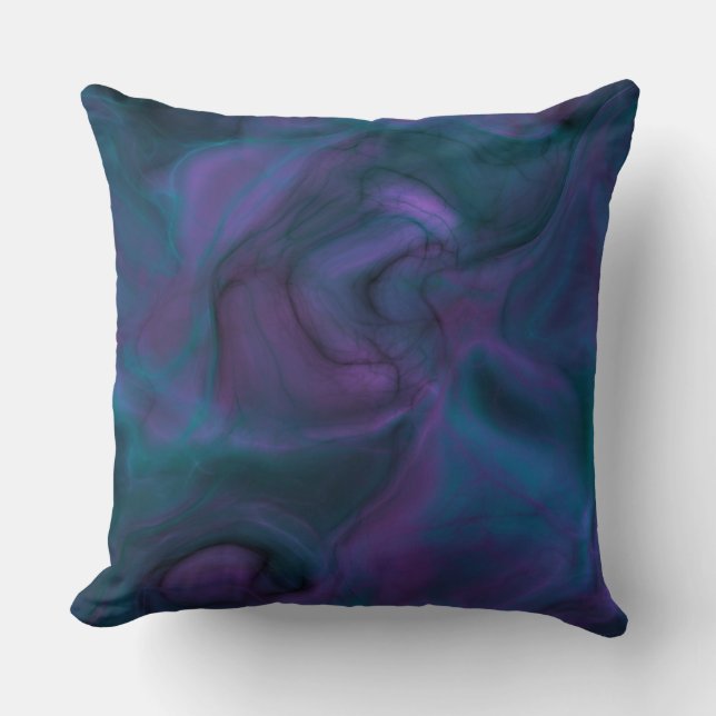 paarse en turquoise Marmer abstract Kussen (Voorkant)