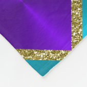 Paarse en turquoise metallic look Squares Gold Fleece Deken (Hoek)