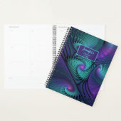 Paarse en Turquoise, moderne abstracte fractale na Planner (Display)