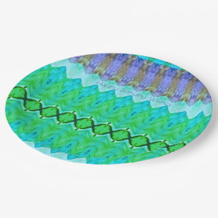 Paarse en turquoise papieren Borden Bordje
