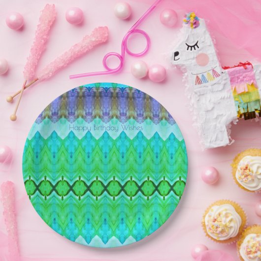 Paarse en turquoise papieren Borden Papieren Bordje (Feest)