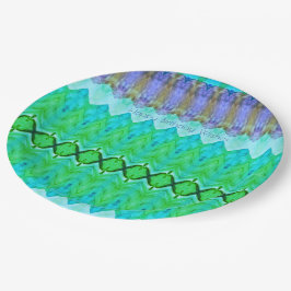 Paarse en turquoise papieren Borden Papieren Bordje