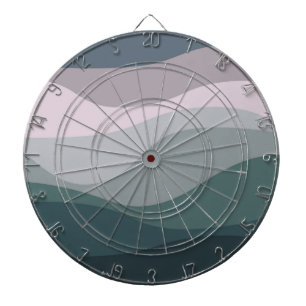 Paarse en turquoise retro stijl golven decoratie dartbord