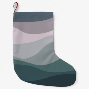 Paarse en turquoise retro stijl golven decoratie kleine kerstsok