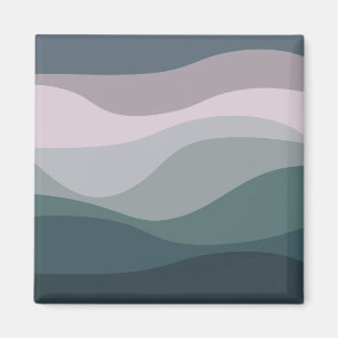Paarse en turquoise retro stijl golven decoratie magneet