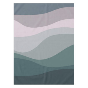 Paarse en turquoise retro stijl golven decoratie tafelkleed