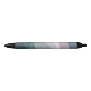 Paarse en turquoise retro stijl golven decoratie zwarte inkt pen