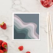 Paarse en turquoise retro stijl golven servet (Insitu)