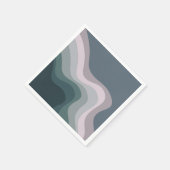 Paarse en turquoise retro stijl golven servet (Hoek)