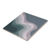 Paarse en turquoise retro stijl golven tegeltje (Zijkant)